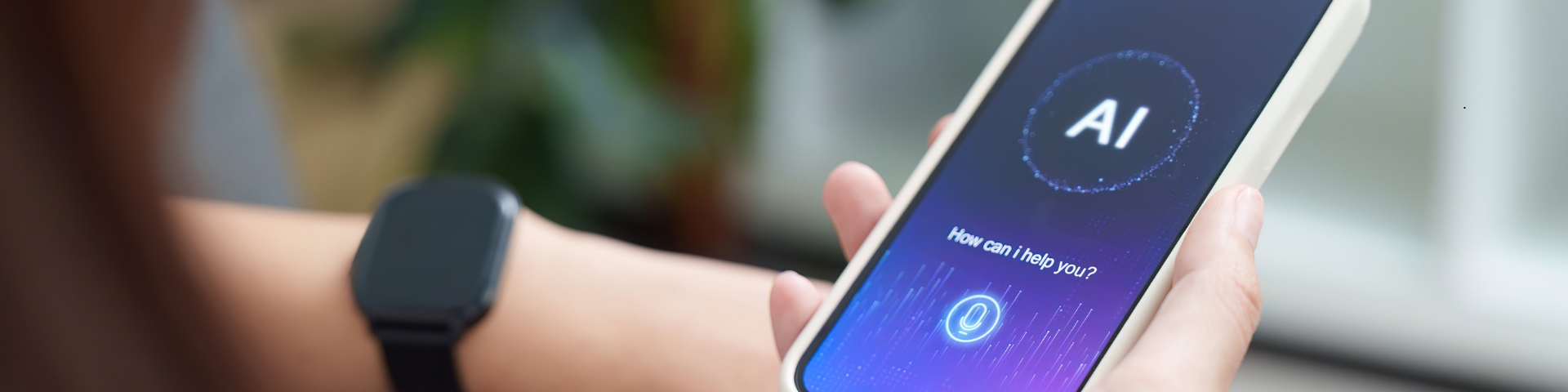 Patient holds phone with AI app installed showing the proper use of AI for mental health